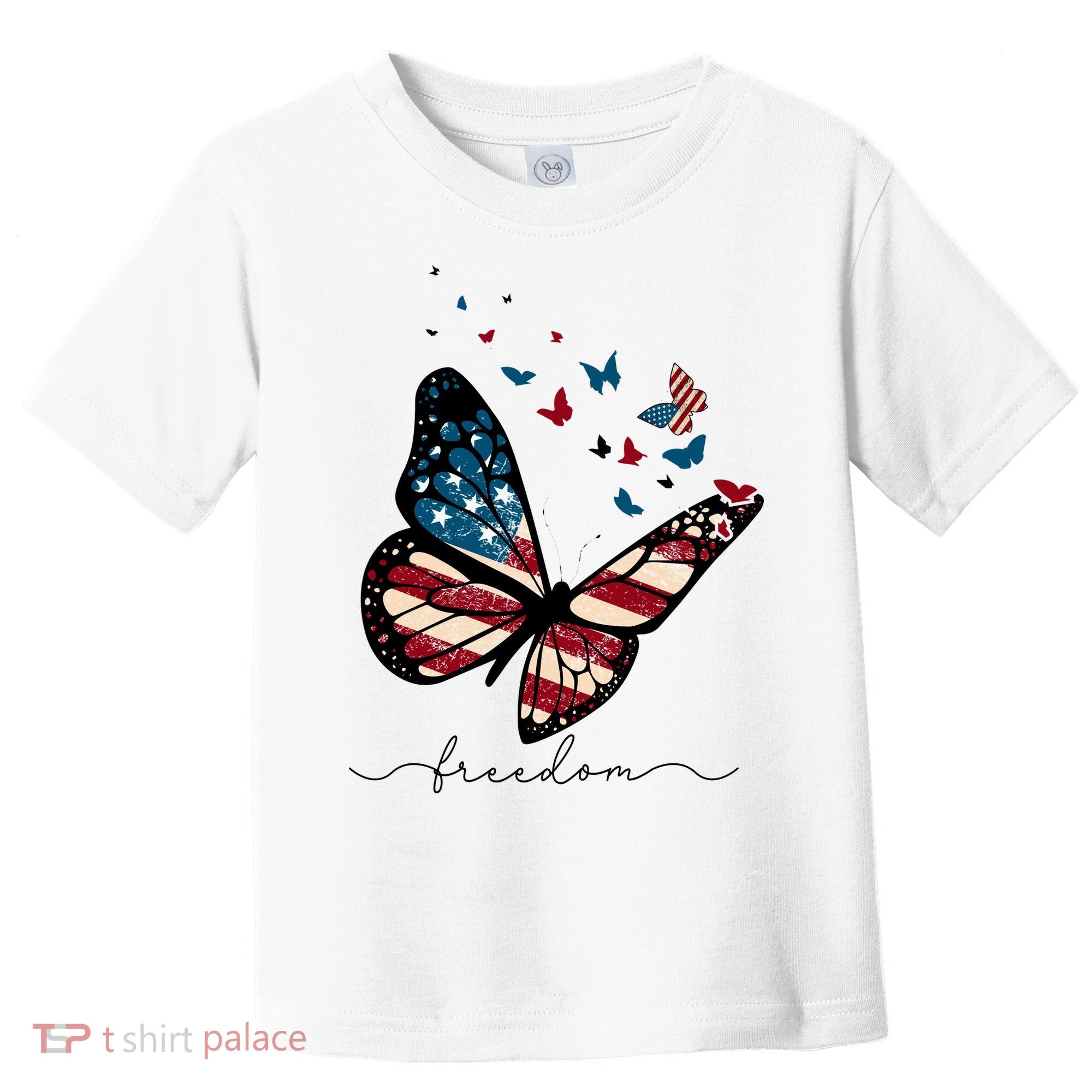 Freedom Butterfly 4th Of July Toddler T-Shirt