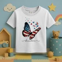 Freedom Butterfly 4th Of July Toddler T-Shirt thumb 3