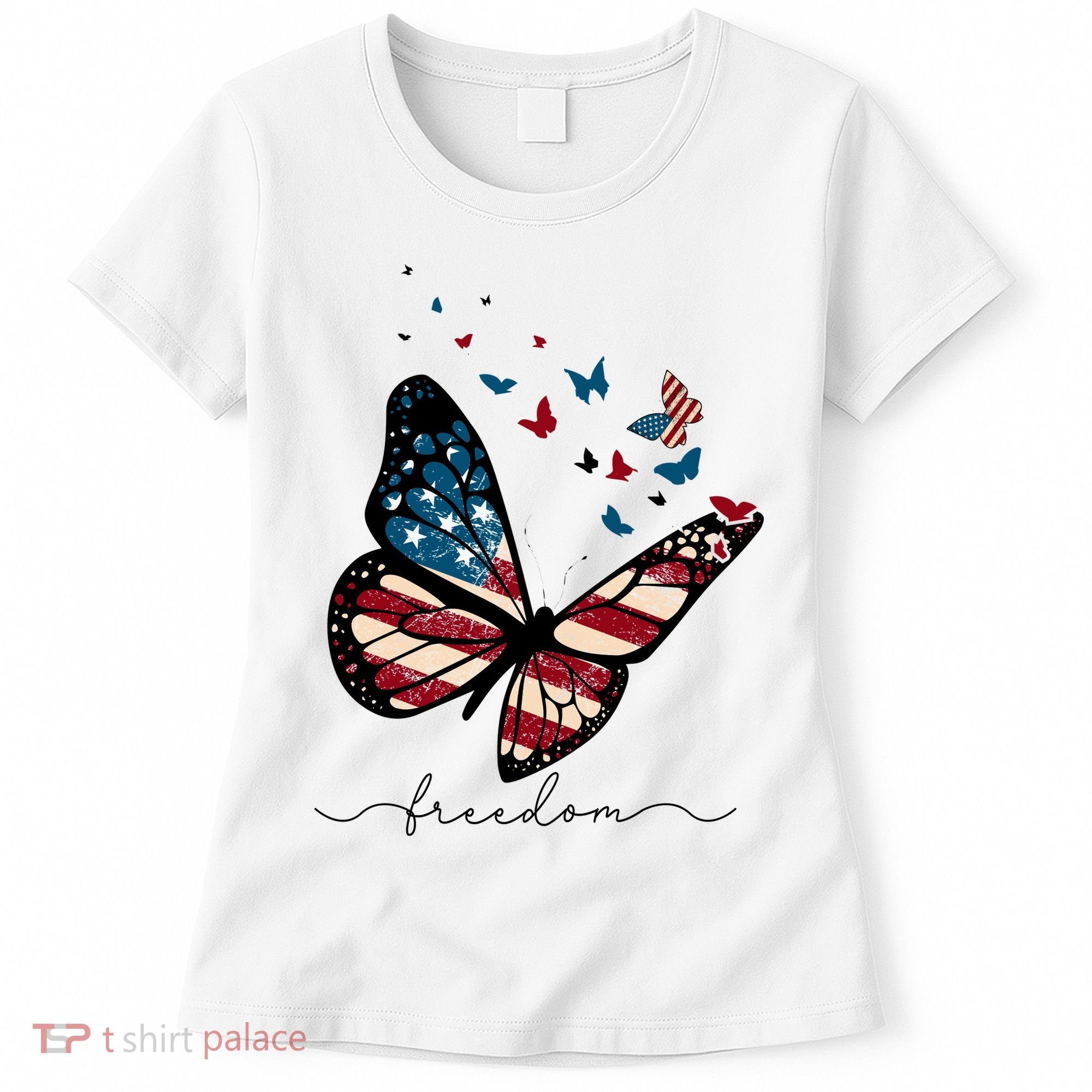 Freedom Butterfly 4th Of July Women's T-Shirt
