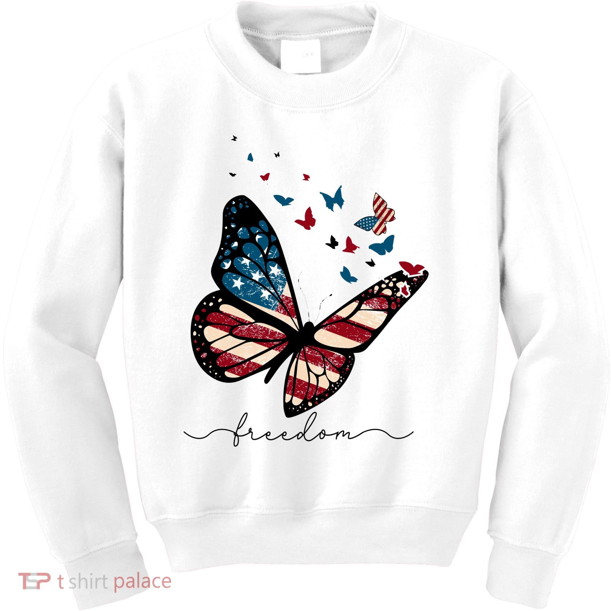 Freedom Butterfly 4th Of July Kids Sweatshirt