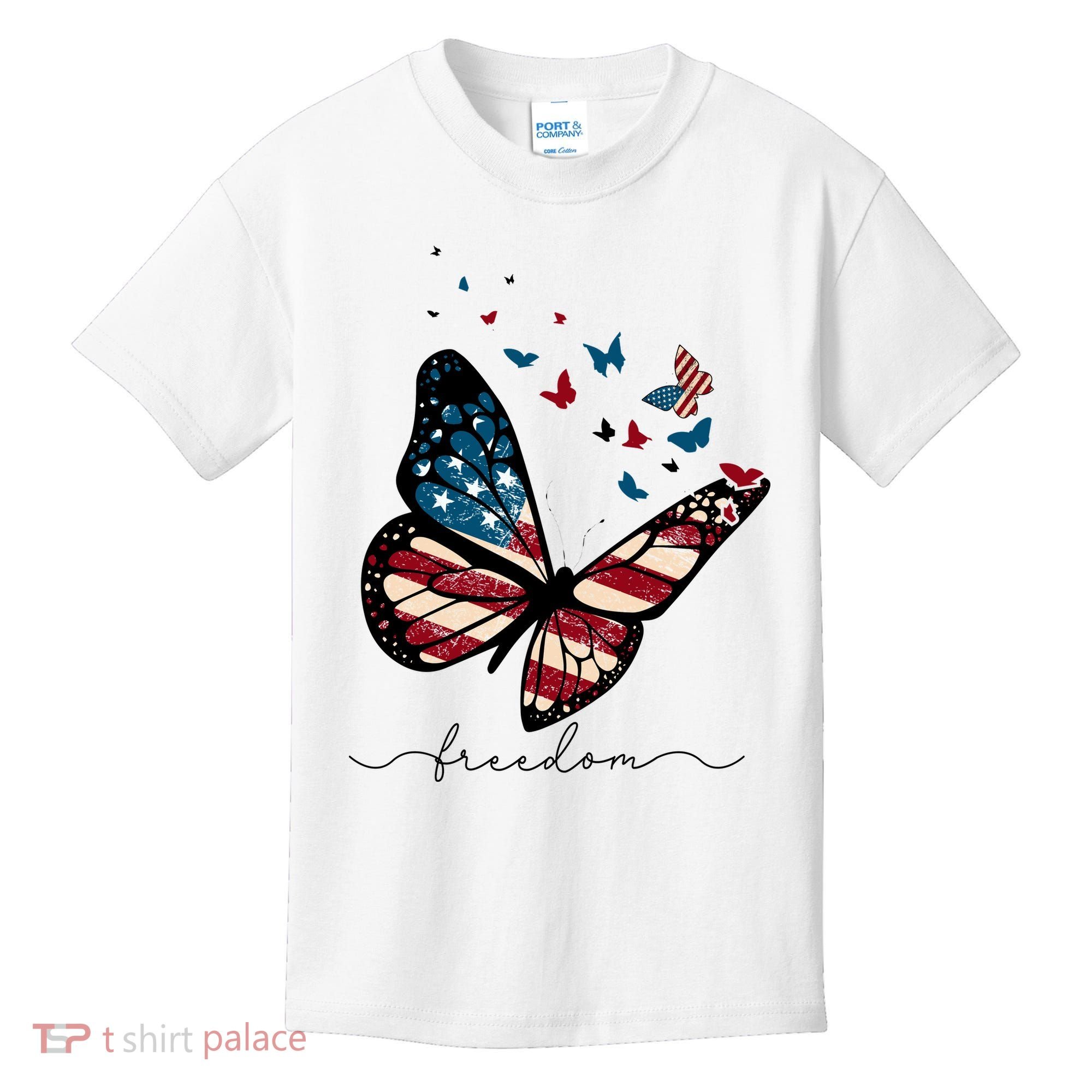 Freedom Butterfly 4th Of July Kids T-Shirt