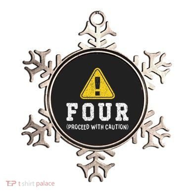 Funny Birthday 4 Four Construction Sign 4th Birthday Ornament