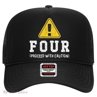 Funny Birthday 4 Four Construction Sign 4th Birthday Hat