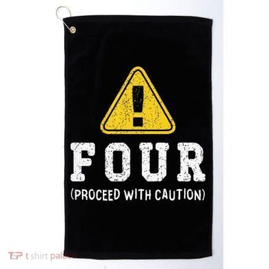 Funny Birthday 4 Four Construction Sign 4th Birthday Golf Towel