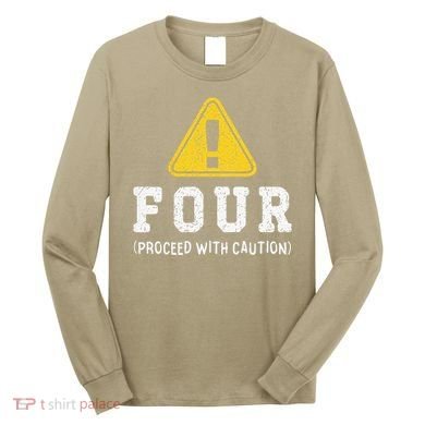 Funny Birthday 4 Four Construction Sign 4th Birthday Long Sleeve Shirt