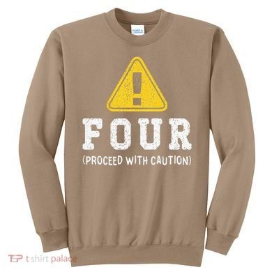 Funny Birthday 4 Four Construction Sign 4th Birthday Sweatshirt