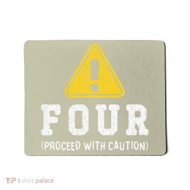 Funny Birthday 4 Four Construction Sign 4th Birthday Mousepad