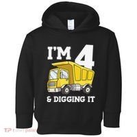 Funny Birthday 4 Four Construction Truck 4th Birthday (2) Toddler Hoodie thumb 0