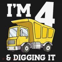 Funny Birthday 4 Four Construction Truck 4th Birthday (2) Toddler Hoodie thumb 2