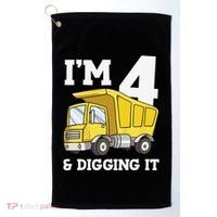 Funny Birthday 4 Four Construction Truck 4th Birthday (2) Golf Towel thumb 0