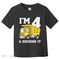 Funny Birthday 4 Four Construction Truck 4th Birthday (2) Toddler T-Shirt thumb 0