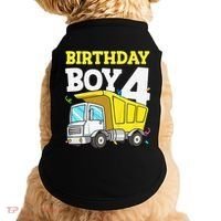 Funny Birthday 4 Four Construction Truck 4th Birthday Gift Doggie Tank thumb 0