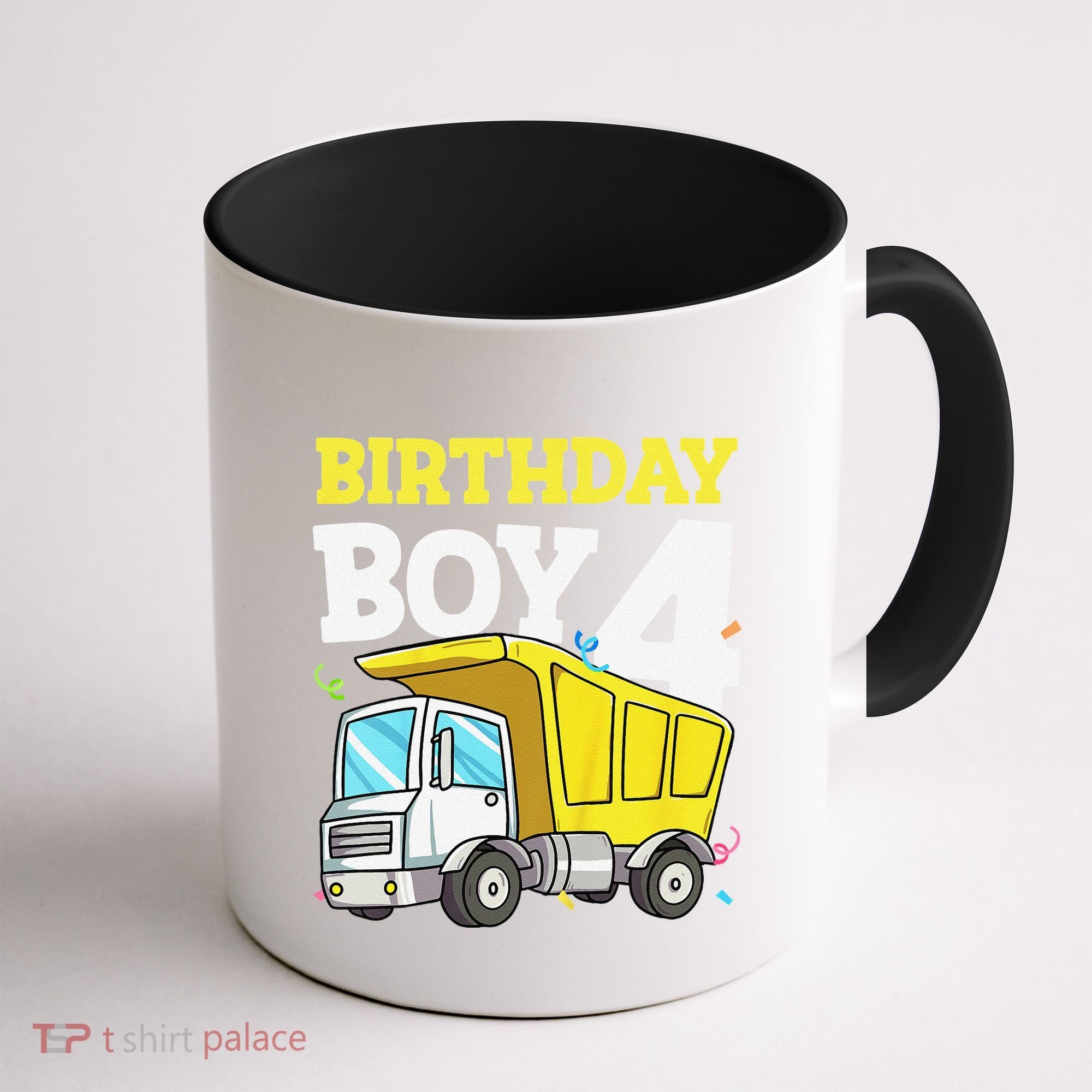 Funny Birthday 4 Four Construction Truck 4th Birthday Gift Coffee Mug