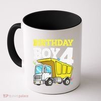 Funny Birthday 4 Four Construction Truck 4th Birthday Gift Coffee Mug thumb 0