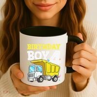 Funny Birthday 4 Four Construction Truck 4th Birthday Gift Coffee Mug thumb 3