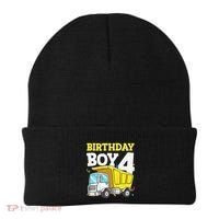 Funny Birthday 4 Four Construction Truck 4th Birthday Gift Beanie thumb 0