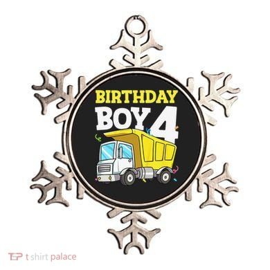 Funny Birthday 4 Four Construction Truck 4th Birthday Gift Ornament