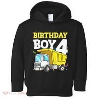 Funny Birthday 4 Four Construction Truck 4th Birthday Gift Toddler Hoodie thumb 0