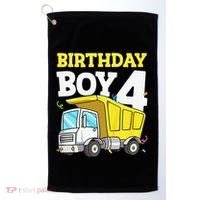 Funny Birthday 4 Four Construction Truck 4th Birthday Gift Golf Towel thumb 0