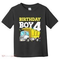 Funny Birthday 4 Four Construction Truck 4th Birthday Gift Toddler T-Shirt thumb 0