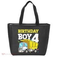 Funny Birthday 4 Four Construction Truck 4th Birthday Gift Tote Bag thumb 0