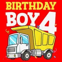 Funny Birthday 4 Four Construction Truck 4th Birthday Gift Santa Hat thumb 1