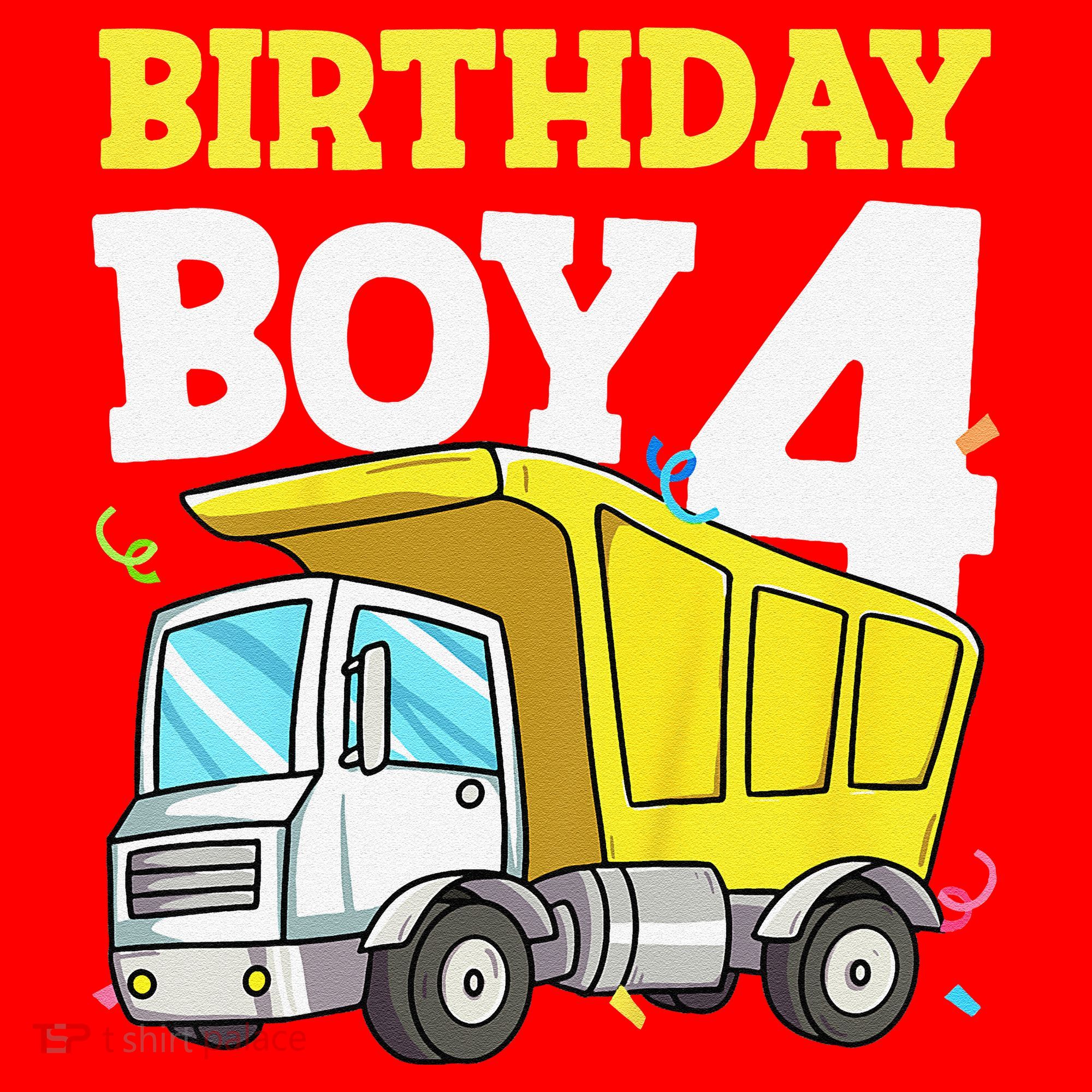 Funny Birthday 4 Four Construction Truck 4th Birthday Gift Santa Hat