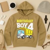 Funny Birthday 4 Four Construction Truck 4th Birthday Gift Hoodie thumb 3