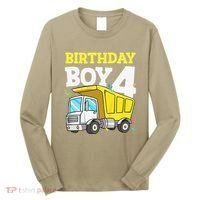 Funny Birthday 4 Four Construction Truck 4th Birthday Gift Long Sleeve Shirt thumb 0
