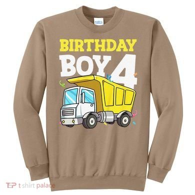 Funny Birthday 4 Four Construction Truck 4th Birthday Gift Sweatshirt