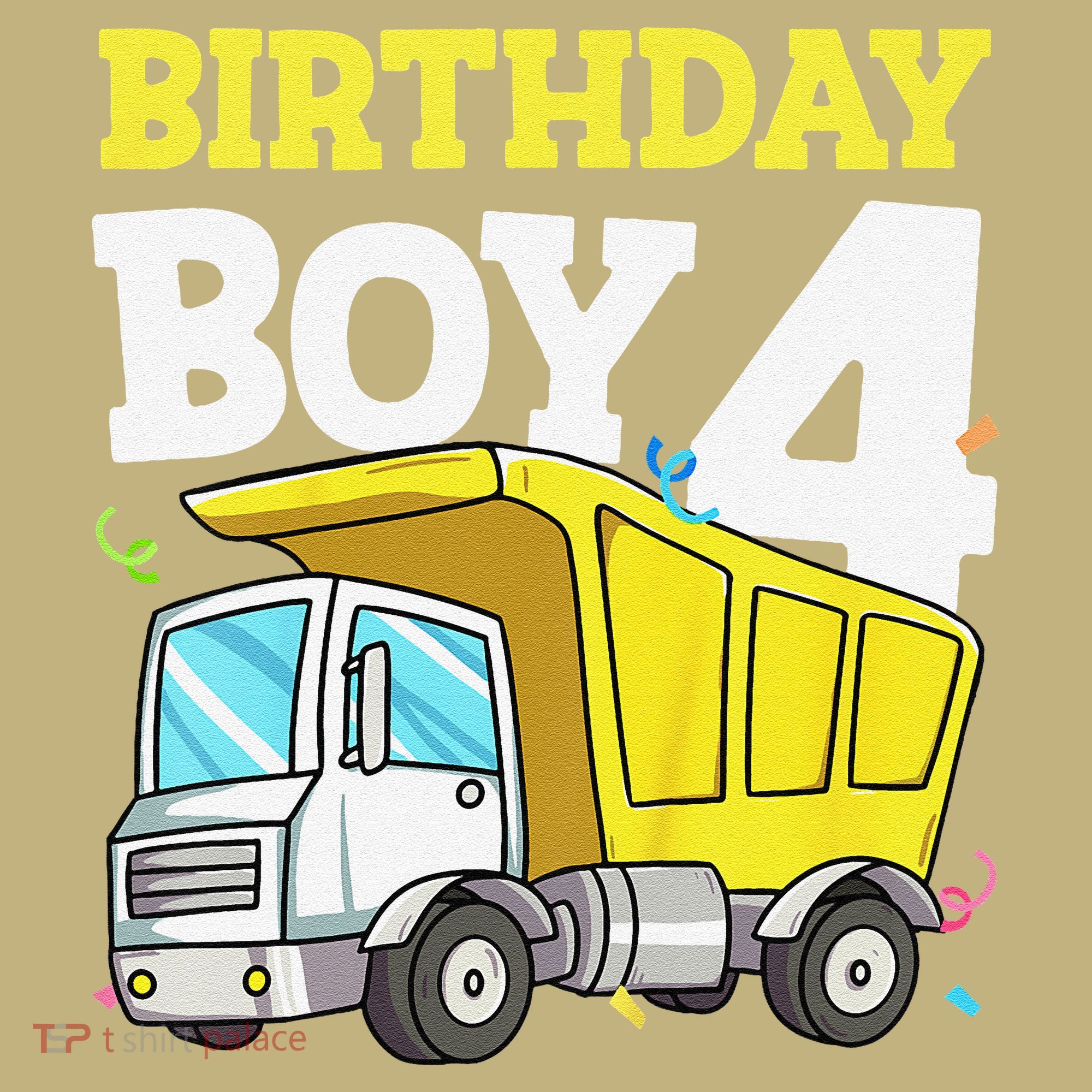 Funny Birthday 4 Four Construction Truck 4th Birthday Gift Sweatshirt