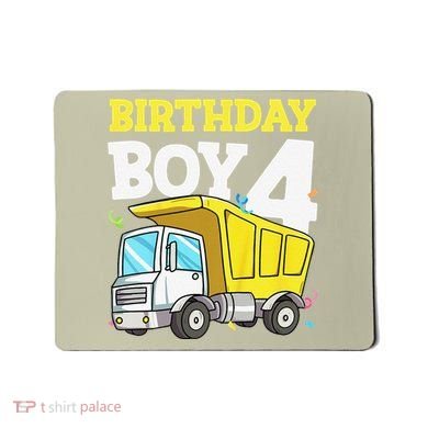 Funny Birthday 4 Four Construction Truck 4th Birthday Gift Mousepad