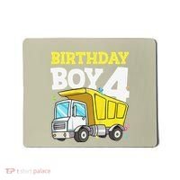 Funny Birthday 4 Four Construction Truck 4th Birthday Gift Mousepad thumb 0