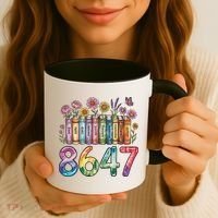 Floral Bookshelf 8647 Inclusion And Love Teacher Coffee Mug thumb 3
