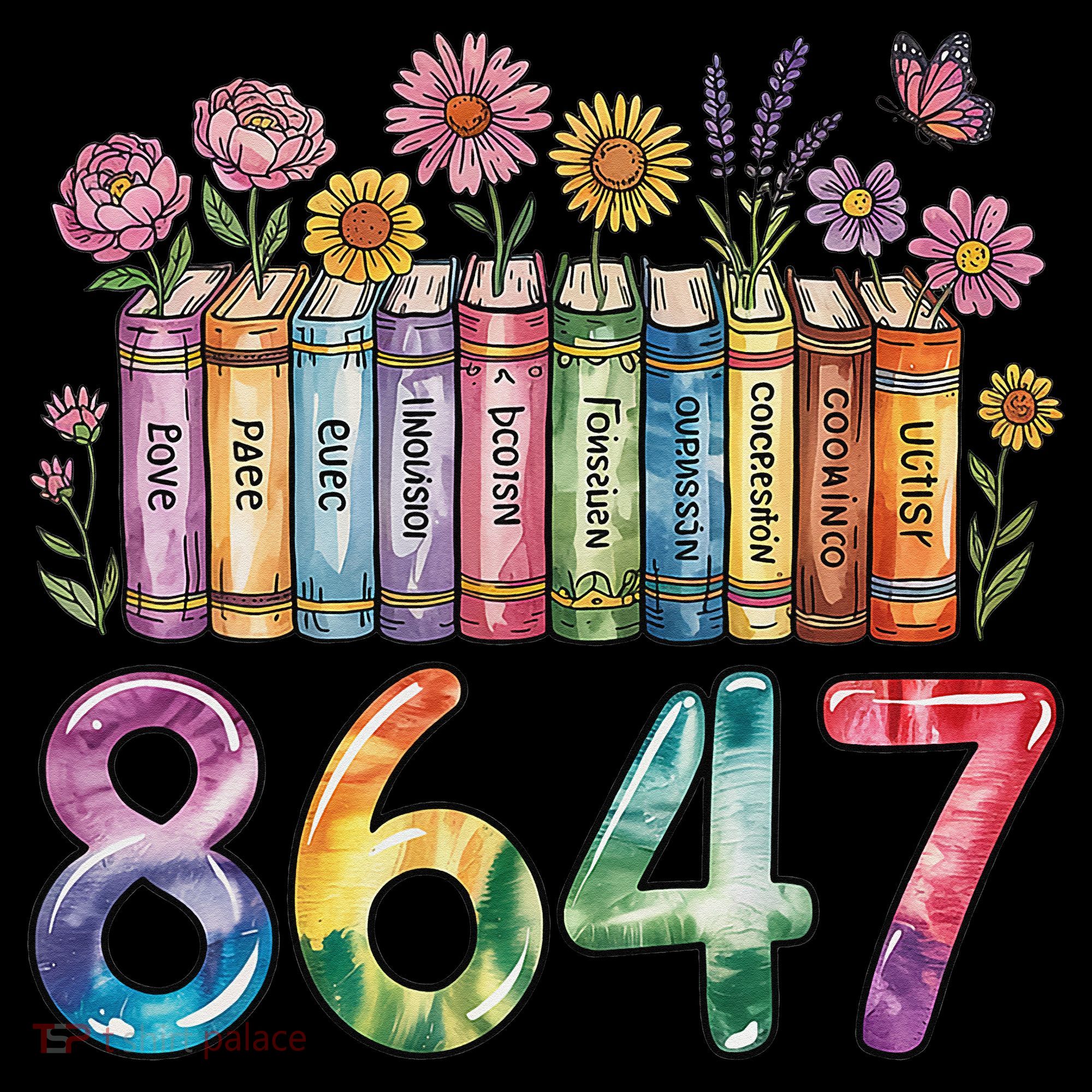 Floral Bookshelf 8647 Inclusion And Love Teacher Coffee Mug