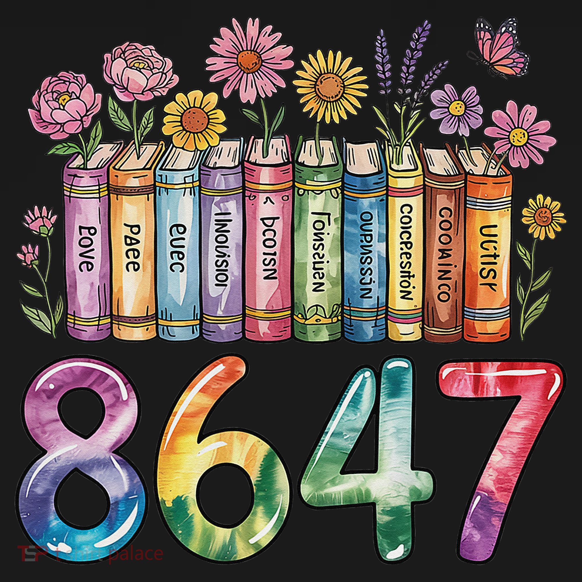 Floral Bookshelf 8647 Inclusion And Love Teacher Women's Hoodie