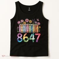 Floral Bookshelf 8647 Inclusion And Love Teacher Tank Top thumb 2