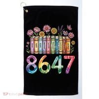 Floral Bookshelf 8647 Inclusion And Love Teacher Golf Towel thumb 0