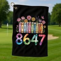 Floral Bookshelf 8647 Inclusion And Love Teacher Golf Towel thumb 1