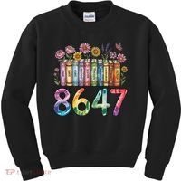 Floral Bookshelf 8647 Inclusion And Love Teacher Kids Sweatshirt thumb 0