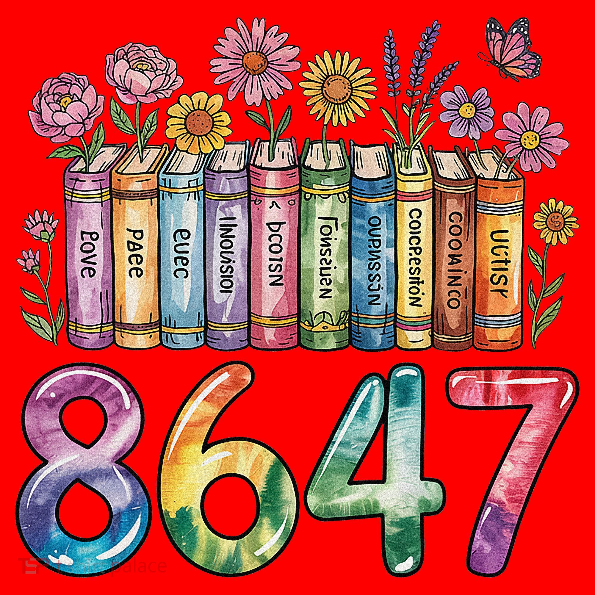 Floral Bookshelf 8647 Inclusion And Love Teacher Santa Hat