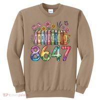 Floral Bookshelf 8647 Inclusion And Love Teacher Sweatshirt thumb 0