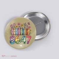 Floral Bookshelf 8647 Inclusion And Love Teacher Button thumb 0