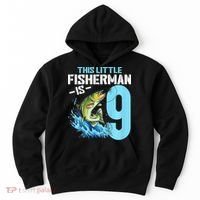 Fishing Birthday 9 Year Old Fisher 9th Bday Hoodie thumb 0