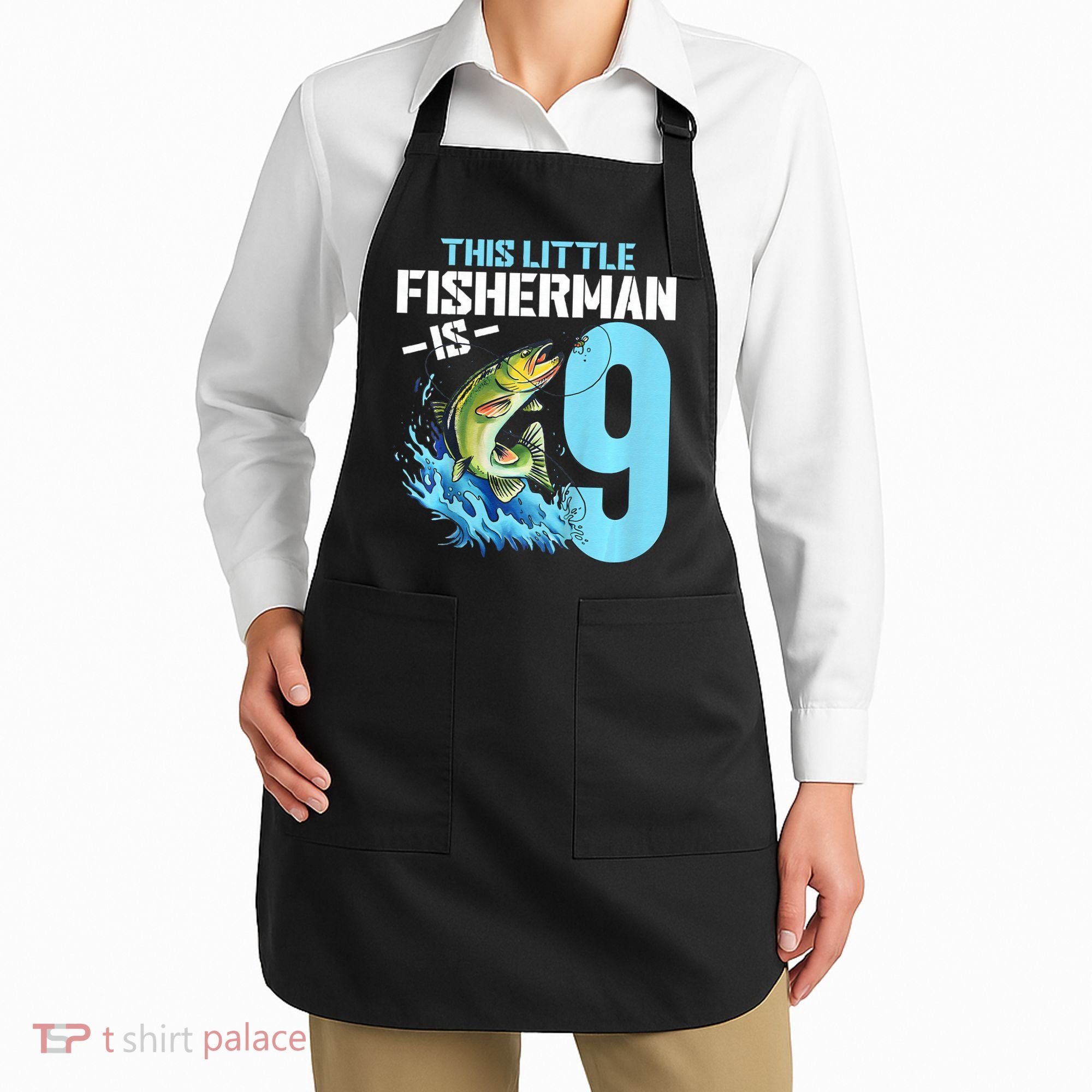 Fishing Birthday 9 Year Old Fisher 9th Bday Apron