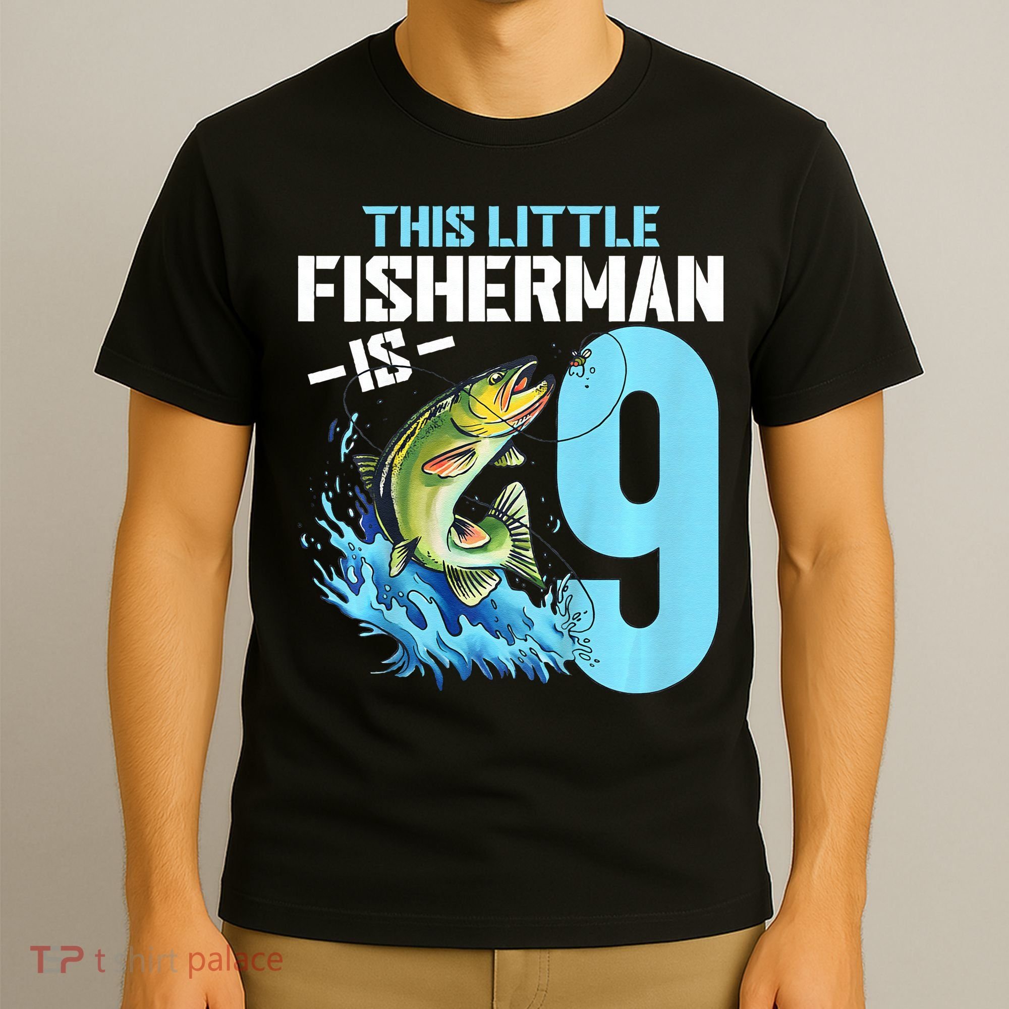 Fishing Birthday 9 Year Old Fisher 9th Bday T-Shirt