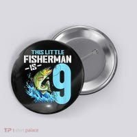Fishing Birthday 9 Year Old Fisher 9th Bday Button thumb 0