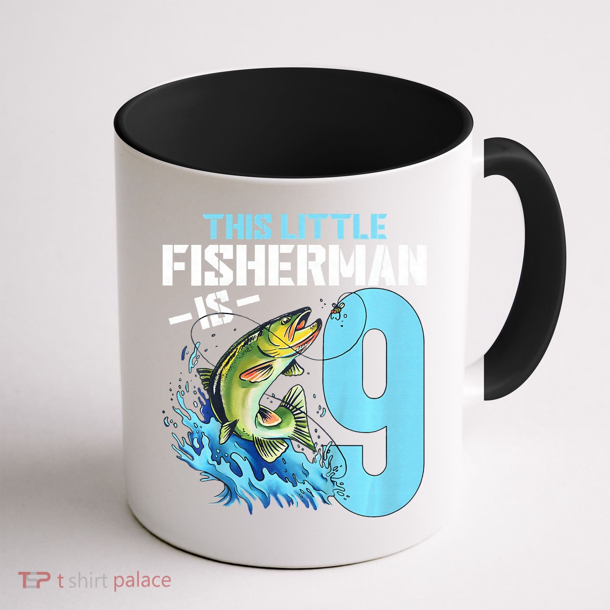 Fishing Birthday 9 Year Old Fisher 9th Bday Coffee Mug
