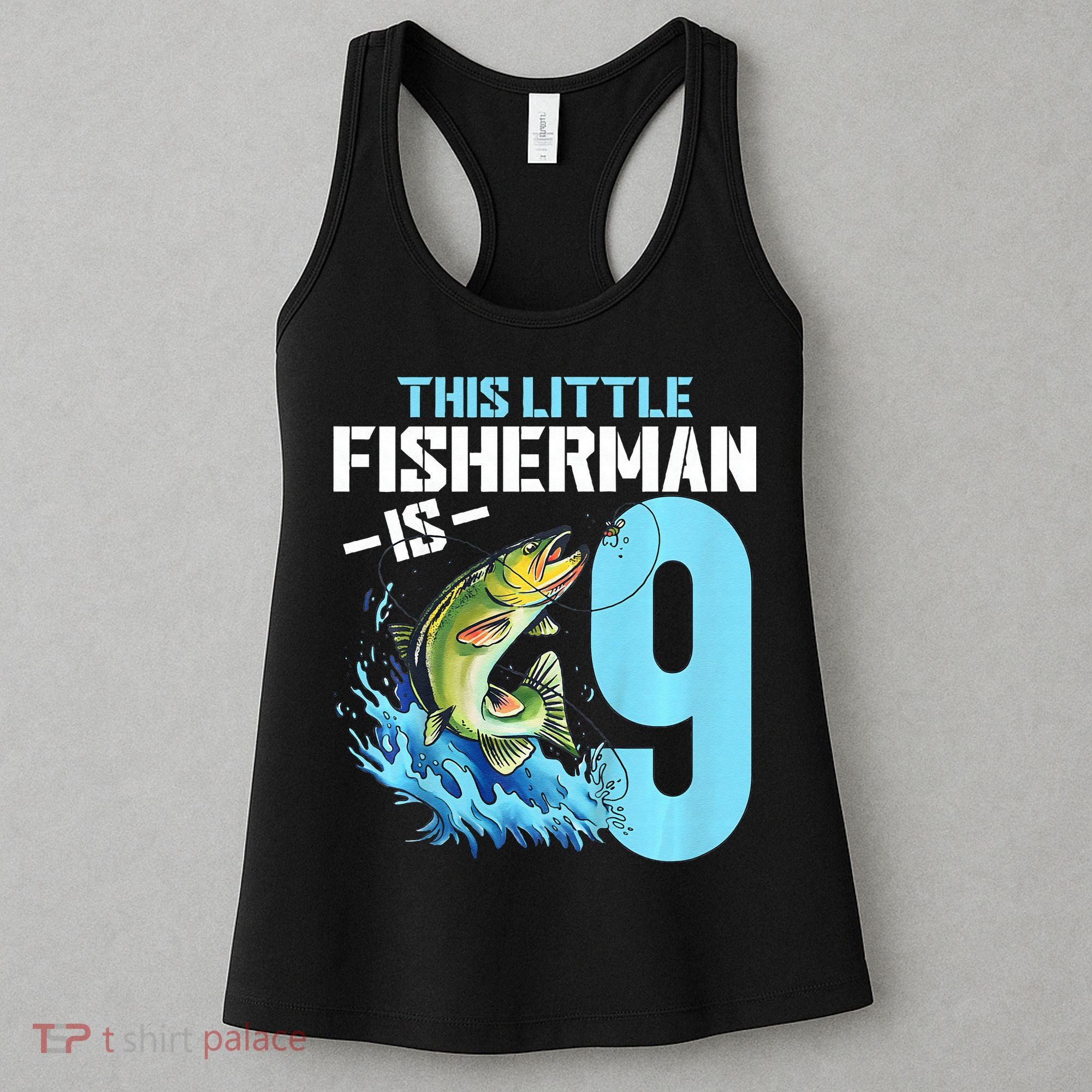Fishing Birthday 9 Year Old Fisher 9th Bday Women's Tank Top