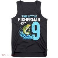 Fishing Birthday 9 Year Old Fisher 9th Bday Tank Top thumb 0